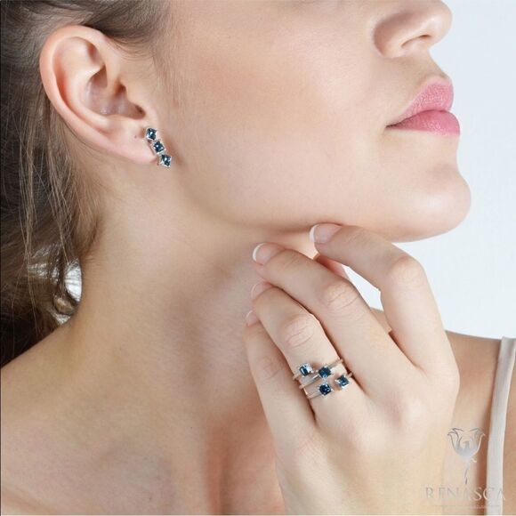 Swarovski crystal White Rhodium Plated Earrings 💥 - Picture 3 of 6